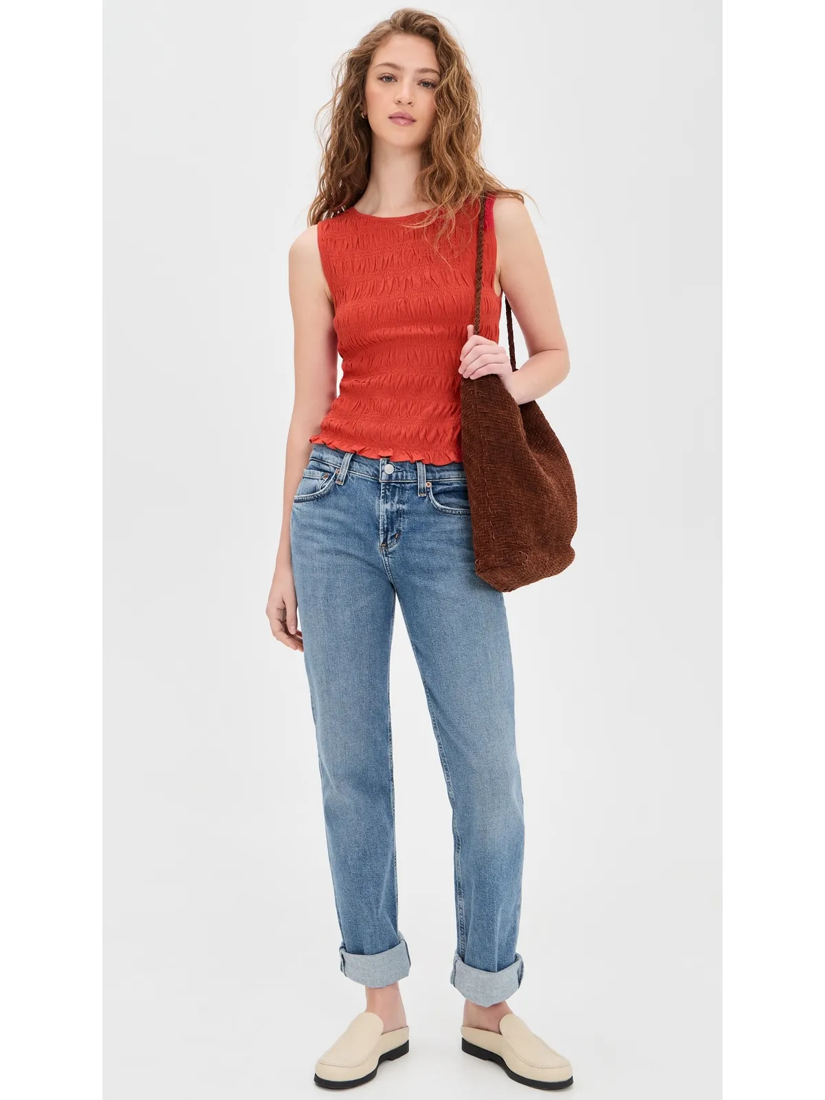 Madewell サチ スモックド タンクトップ - 画像5