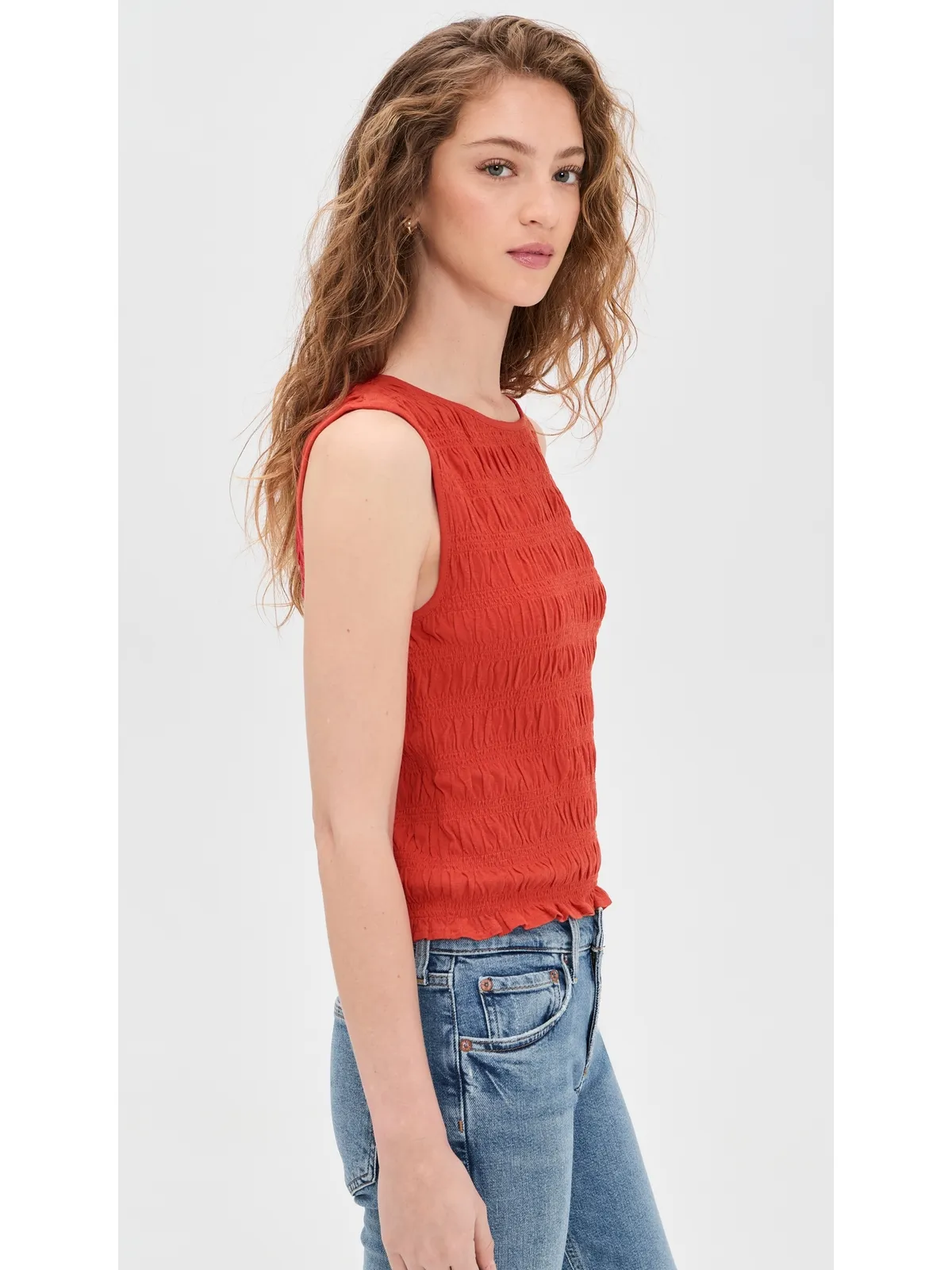 Madewell サチ スモックド タンクトップ - 画像4