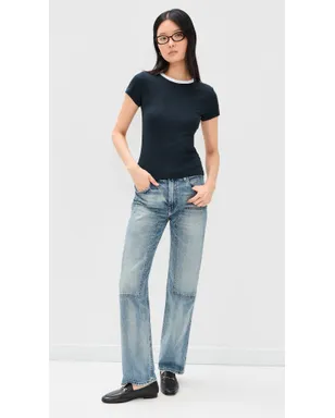 Madewell リブ編み 半袖 クルーネックTシャツ カラーブロック - サムネイル5