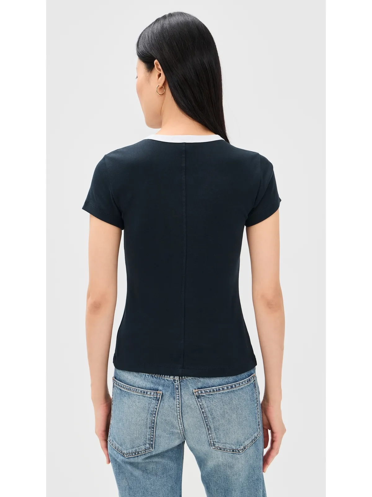 Madewell リブ編み 半袖 クルーネックTシャツ カラーブロック - 画像3