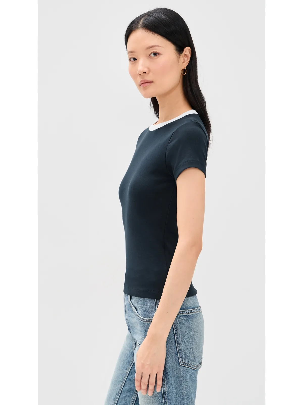 Madewell リブ編み 半袖 クルーネックTシャツ カラーブロック - 画像4