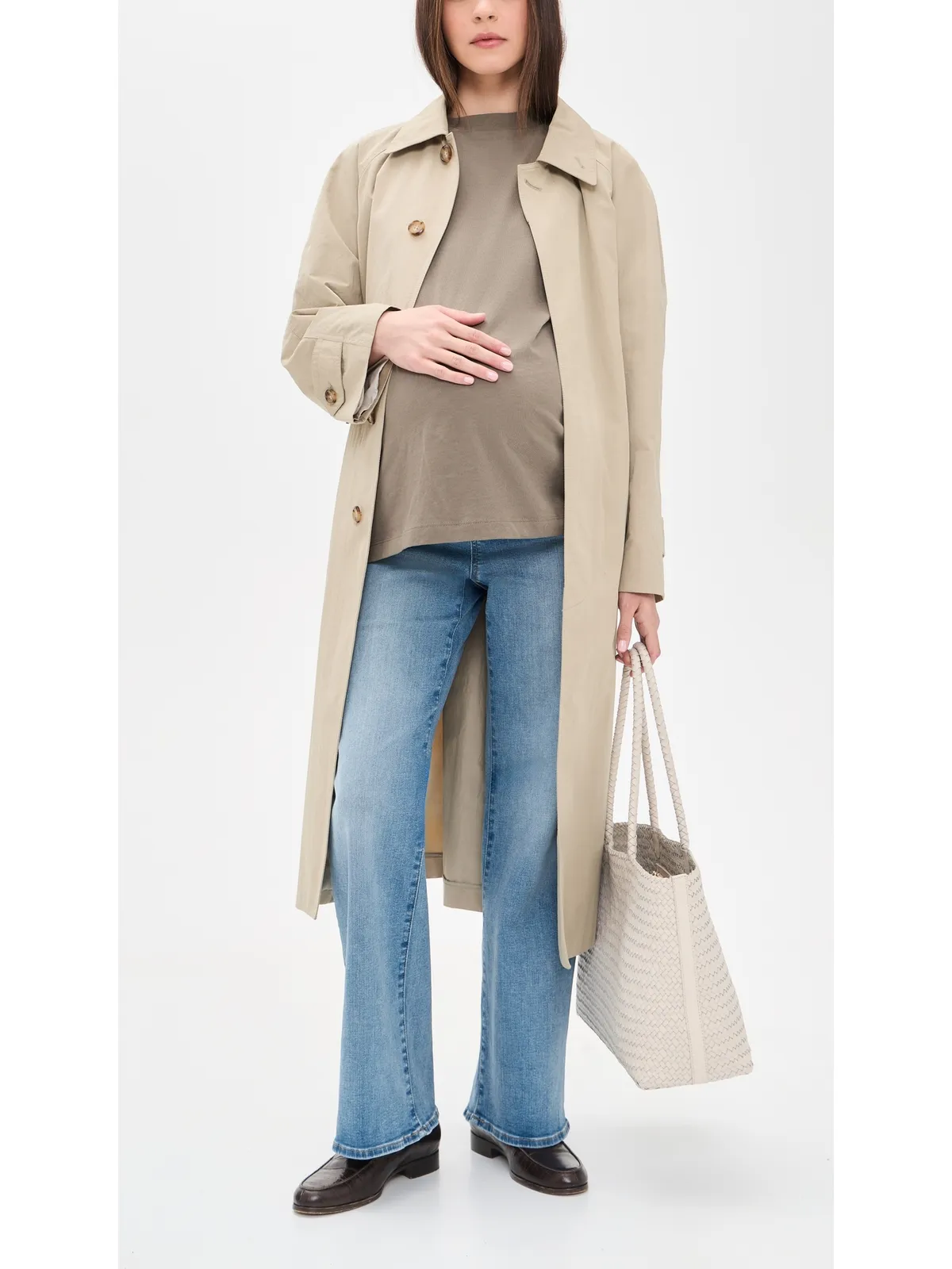 Madewell マタニティデニム ジーンズ ワイドレッグ コースタルブルーウォッシュ - 画像5