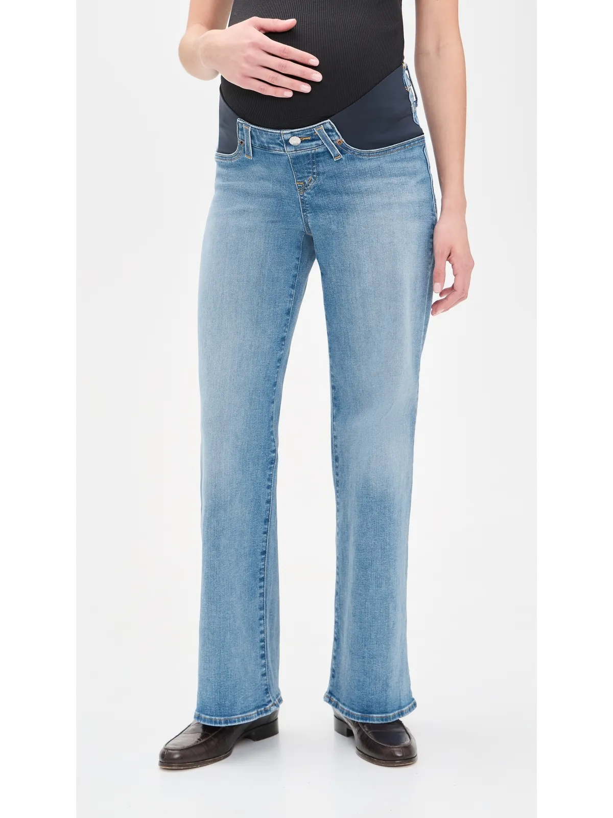 Madewell マタニティデニム ジーンズ ワイドレッグ コースタルブルーウォッシュ - 画像2