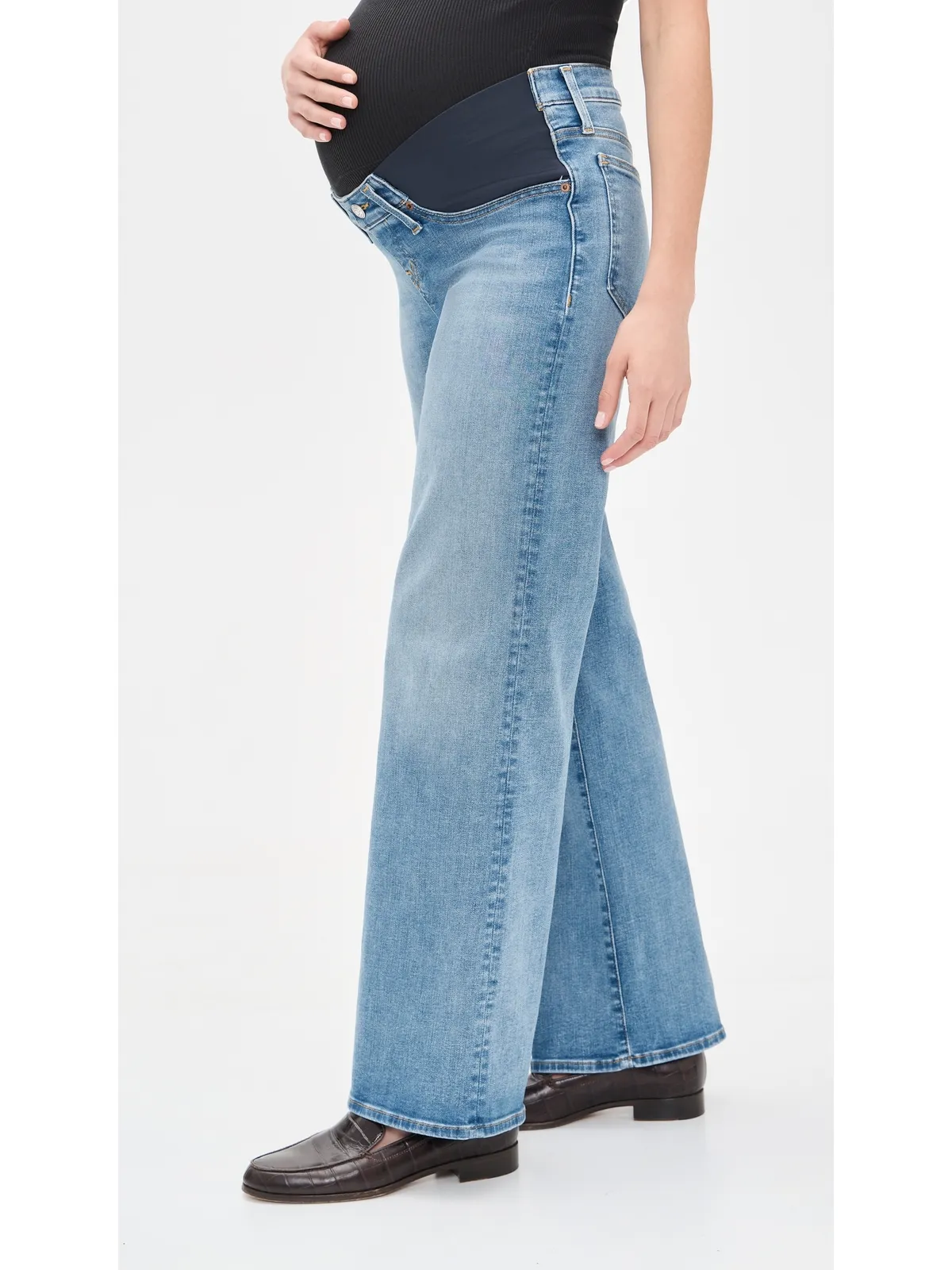 Madewell マタニティデニム ジーンズ ワイドレッグ コースタルブルーウォッシュ - 画像4