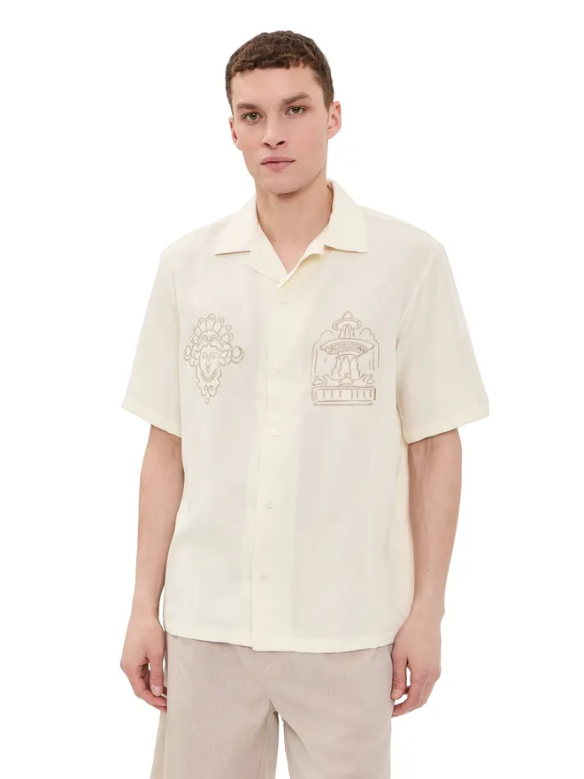 Maison Kitsuné Maison Kitsuné パリジャン・モニュメント・リゾートシャツ クレイの商品画像