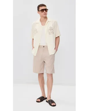 Maison Kitsuné パリジャン・モニュメント・リゾートシャツ クレイ - サムネイル5