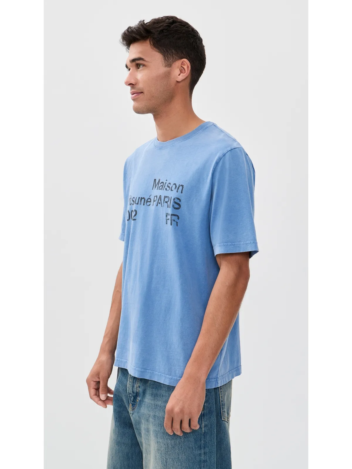 ビンテージ Maison Kitsuné 2002 フェイデッド コンフォート Tシャツ ラピスブルー - 画像5