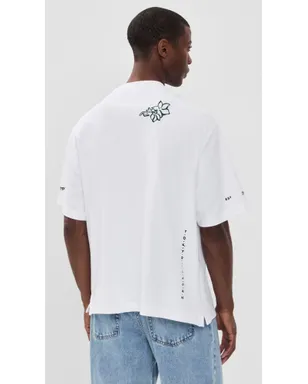Maison Kitsuné アールヌーボー スタンプ オーバーサイズ Tシャツ ホワイト Mサイズ - サムネイル3