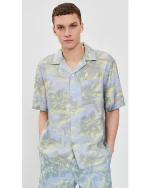 Maison Kitsuné リゾートシャツ アークティックアイス/パステルイエロー - サムネイル2