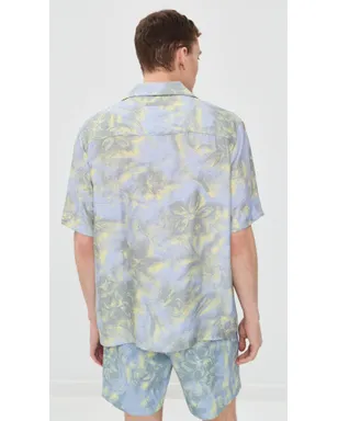 Maison Kitsuné リゾートシャツ アークティックアイス/パステルイエロー - サムネイル3