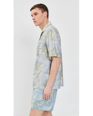 Maison Kitsuné リゾートシャツ アークティックアイス/パステルイエロー - サムネイル4