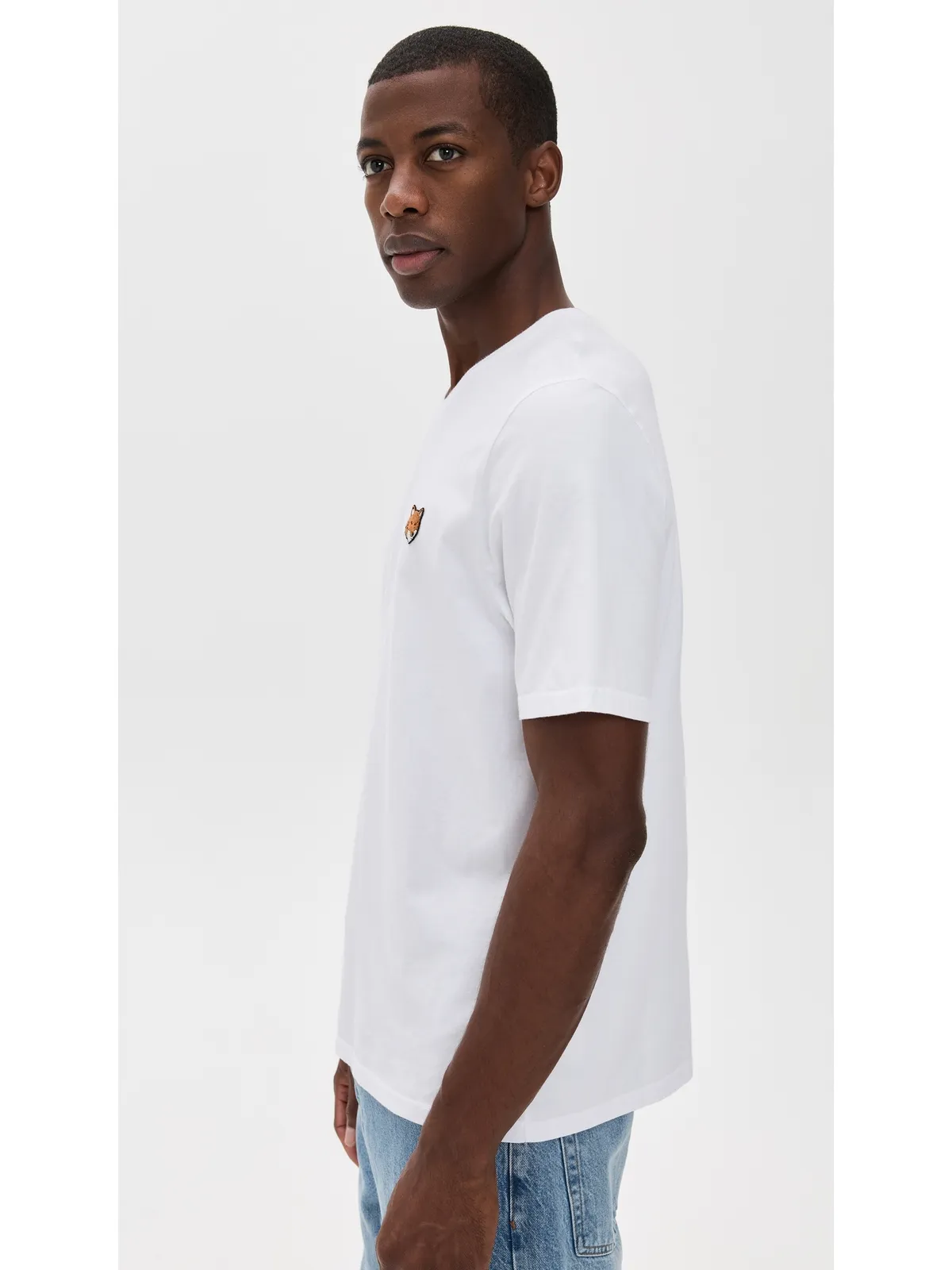 Maison Kitsuné フォックスヘッドパッチ付き レギュラーTシャツ ホワイト - 画像4