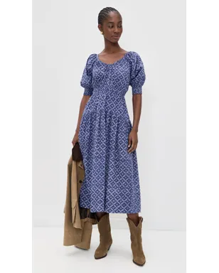 Marea Abby Dress Indigo Lattice - サムネイル5
