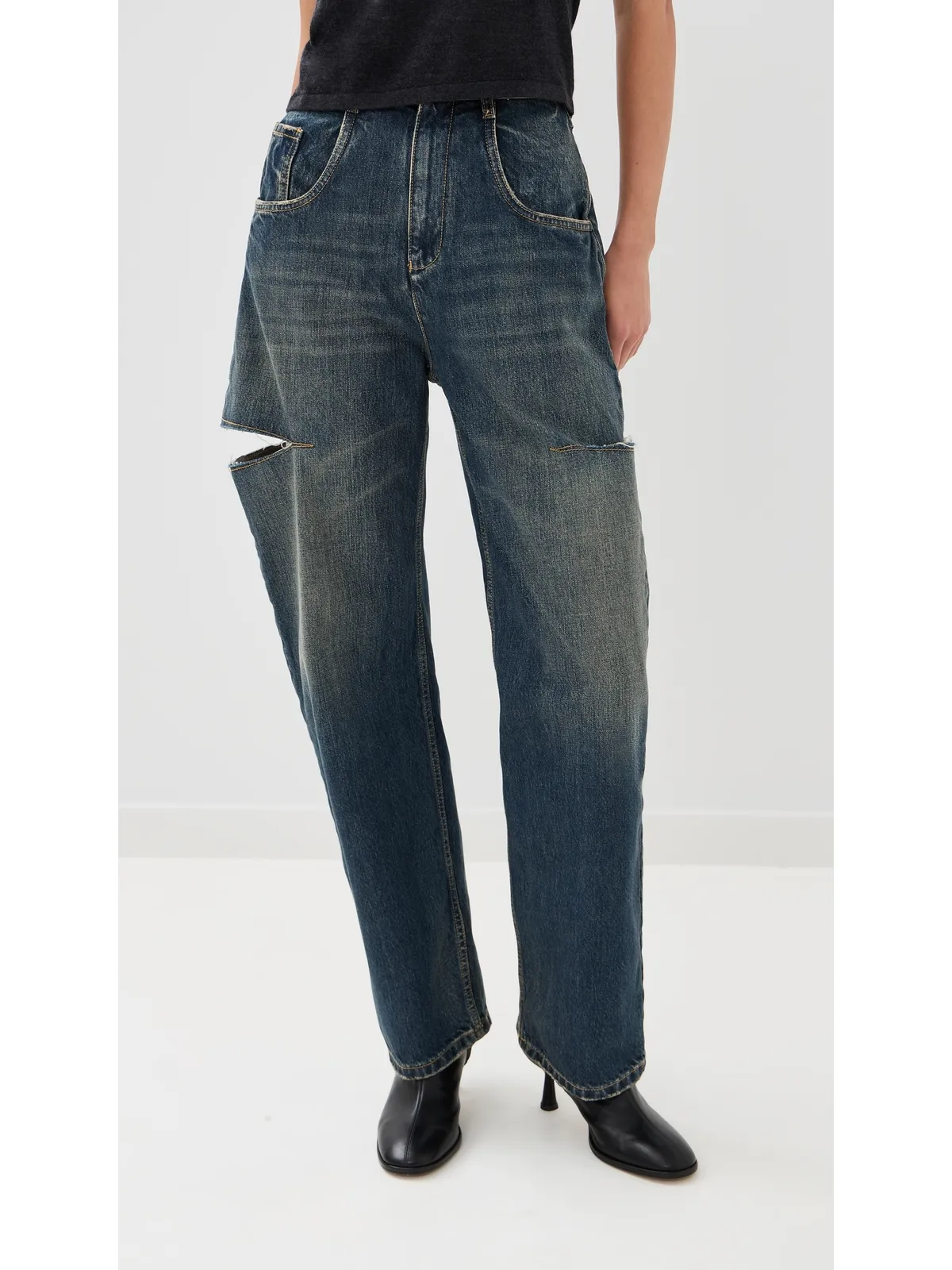 Maison Margiela 5ポケットパンツ ウォッシュドインディゴ 38 - 画像3