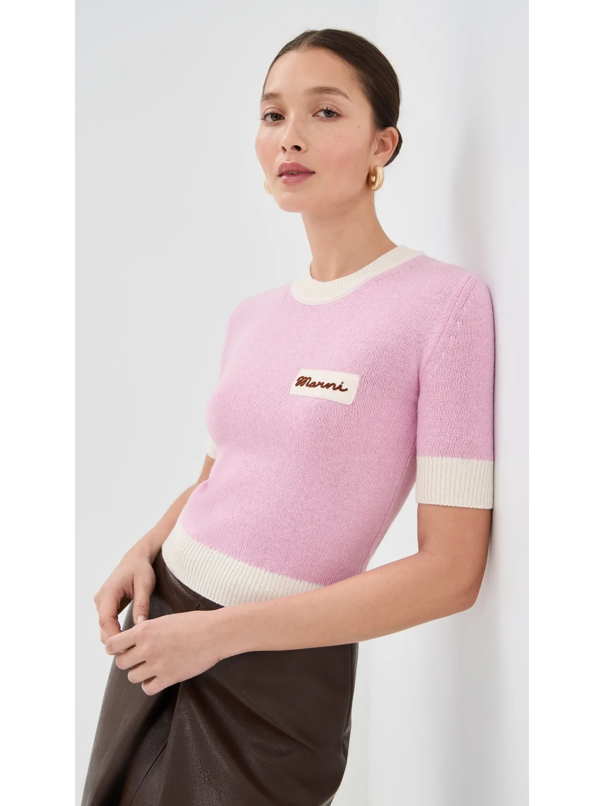 Marni ラウンドネック セーター ピンク グミ - 画像2
