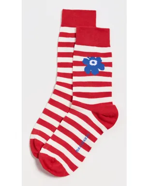 Marimekko Kasvaa Tasaraita Unikko ソックス - サムネイル2