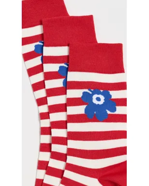 Marimekko Kasvaa Tasaraita Unikko ソックス - サムネイル3