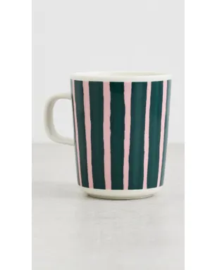 Marimekko オイバ ピッコロ マグ White/Pink/Dark Green - サムネイル2