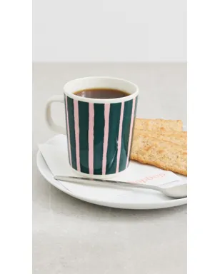 Marimekko オイバ ピッコロ マグ White/Pink/Dark Green - サムネイル3