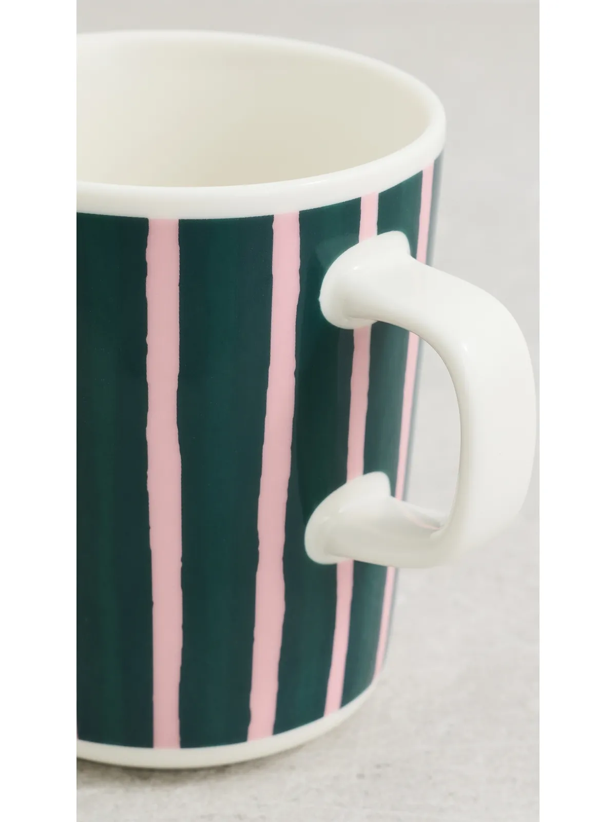 Marimekko オイバ ピッコロ マグ White/Pink/Dark Green - 画像4