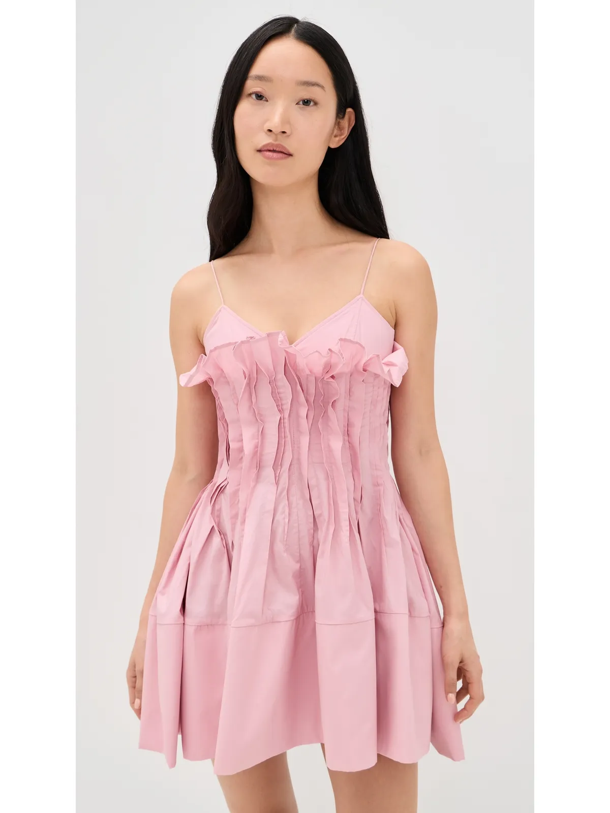 Marques'Almeida Cinched Pleated Mini Dress Pink - 画像3