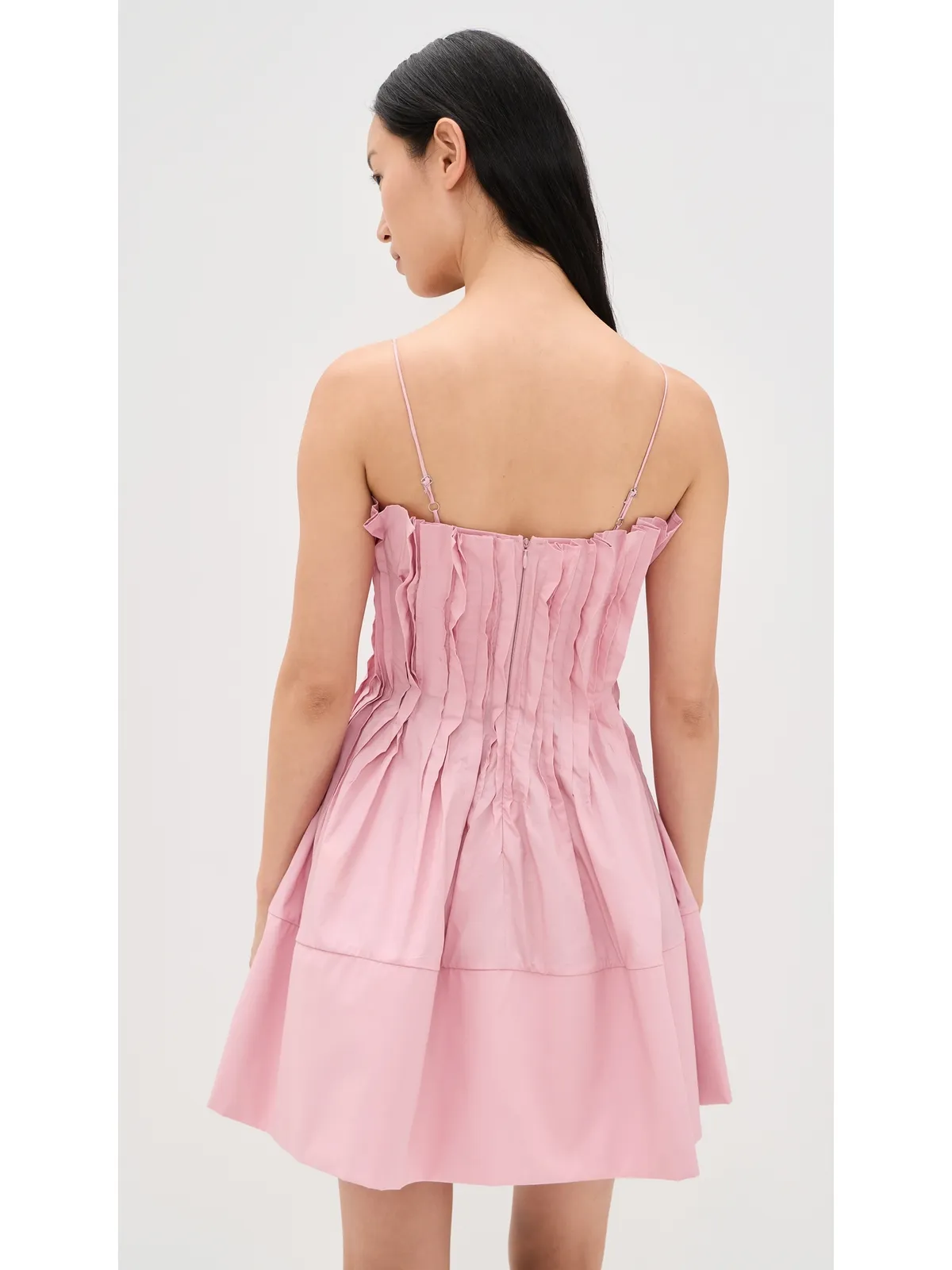 Marques'Almeida Cinched Pleated Mini Dress Pink - 画像4