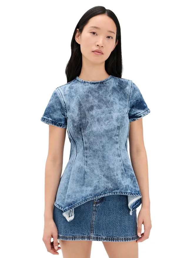 Marques ' Almeida Marques'Almeida アシッドウォッシュデニム フィットTシャツの商品画像