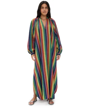 MARRAKSHI LIFE The V Neck Toaureg Dress Stripe - サムネイル1