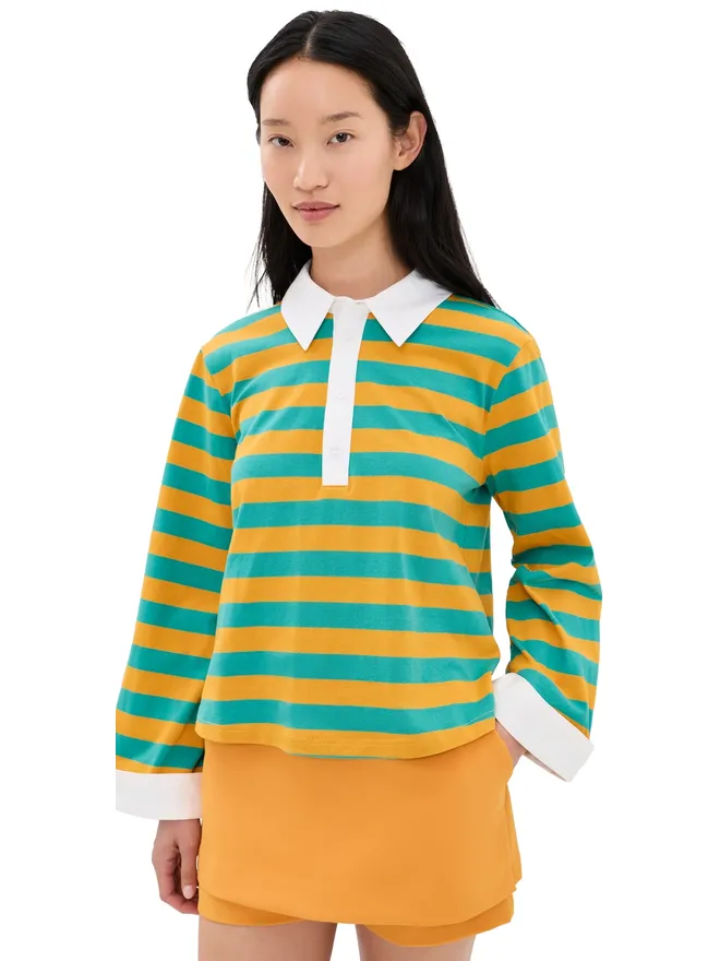 Maude Club MAUDE CLUB Gabrielle ポロシャツ オーシャンイエロー ストライプの商品画像