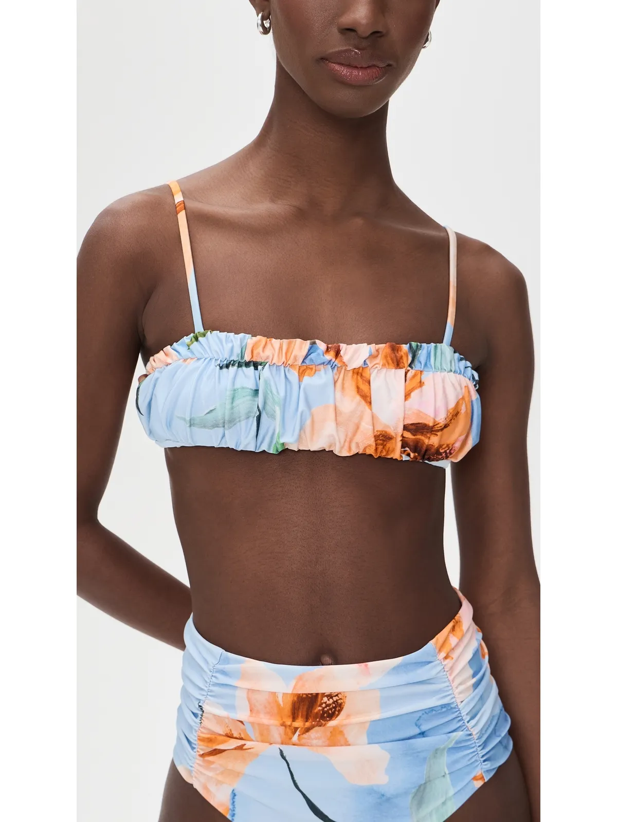 MINKPINK Sunspell Ruched Bikini Top Watercolor Floral - 画像5