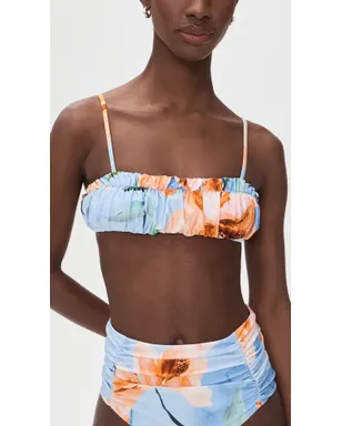 MINKPINK Sunspell Ruched Bikini Top Watercolor Floral - サムネイル5