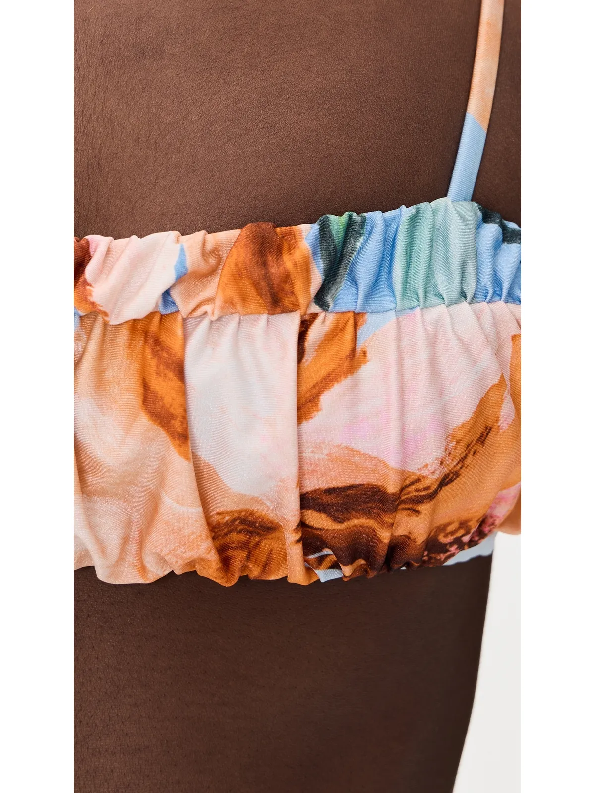 MINKPINK Sunspell Ruched Bikini Top Watercolor Floral - 画像6