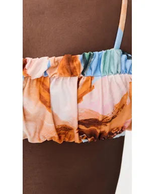 MINKPINK Sunspell Ruched Bikini Top Watercolor Floral - サムネイル6