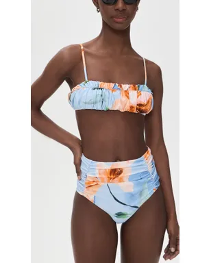 MINKPINK Sunspell Ruched Bikini Top Watercolor Floral - サムネイル2