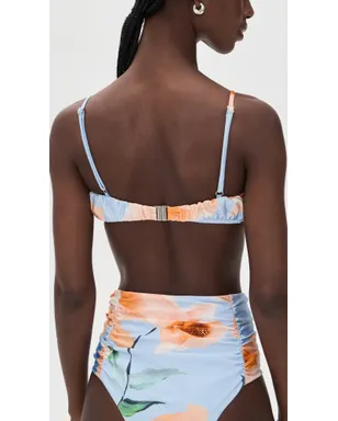 MINKPINK Sunspell Ruched Bikini Top Watercolor Floral - サムネイル3