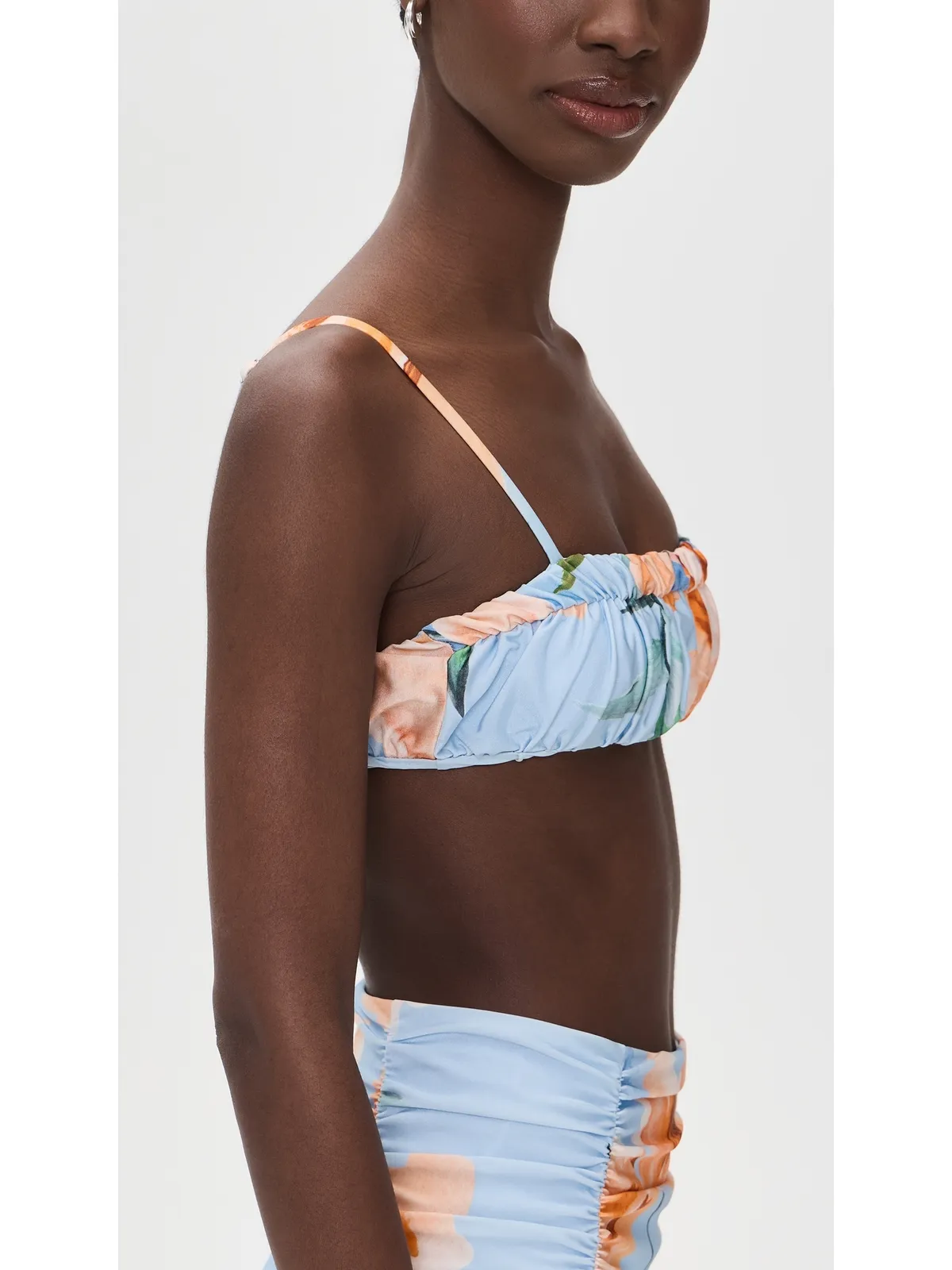 MINKPINK Sunspell Ruched Bikini Top Watercolor Floral - 画像4