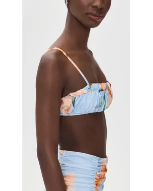 MINKPINK Sunspell Ruched Bikini Top Watercolor Floral - サムネイル4