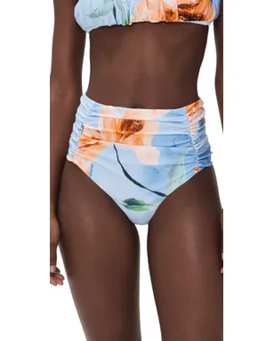 MINKPINK Sunspell Ruched Bikini Bottoms Watercolor Floral - サムネイル1