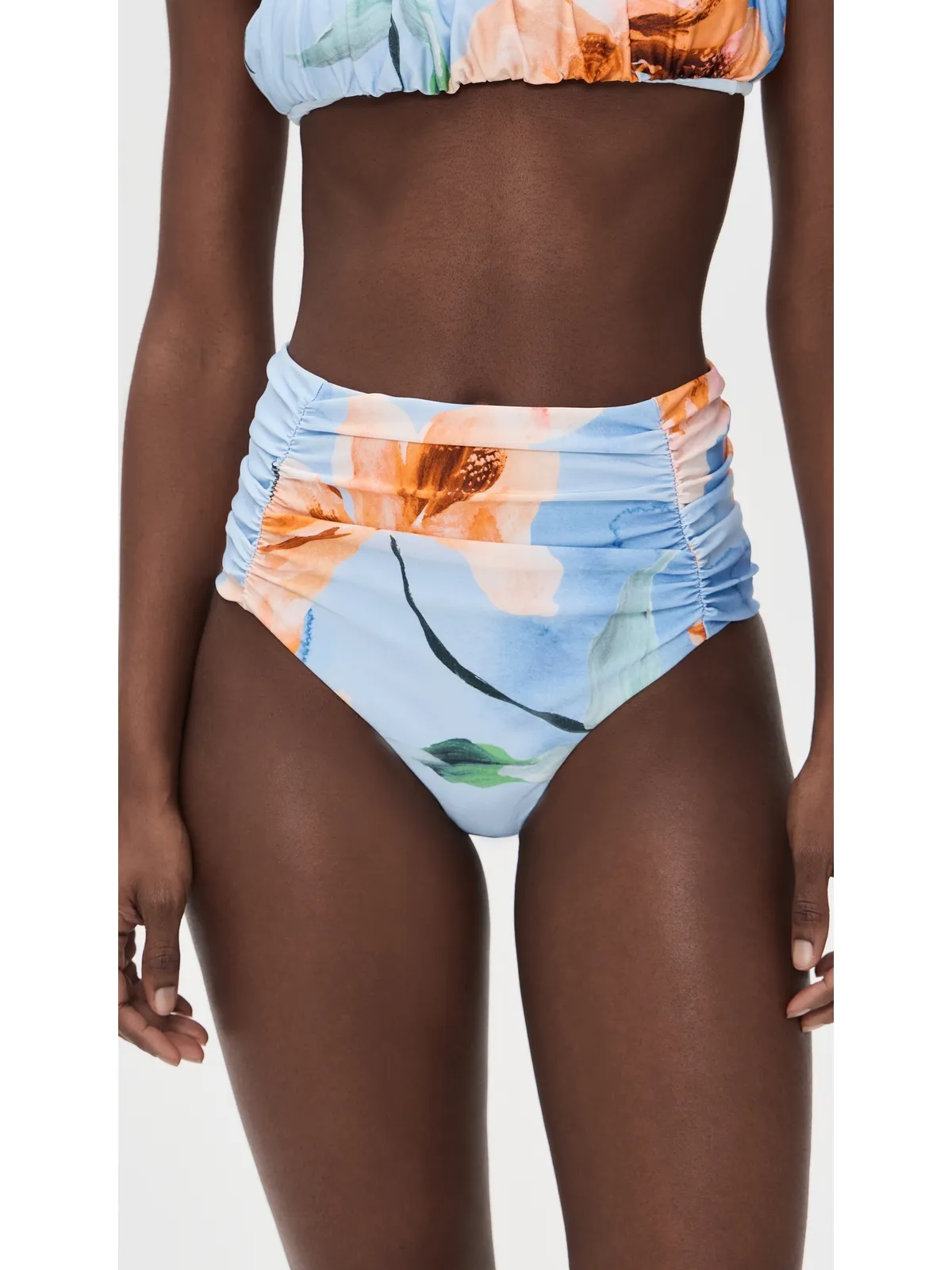 MINKPINK Sunspell Ruched Bikini Bottoms Watercolor Floral - 画像2