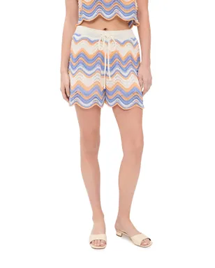 MINKPINK レオーネ クロシェショーツ ジャカランド/ピーチストライプ - サムネイル1
