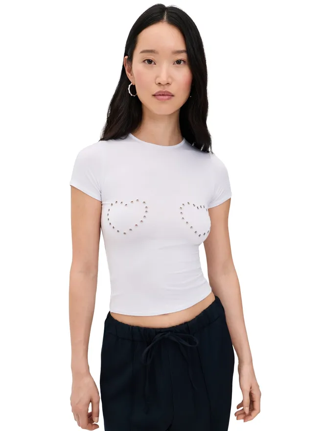 Miaou Miaou ミニハートTシャツ ホワイト グロメットハートの商品画像