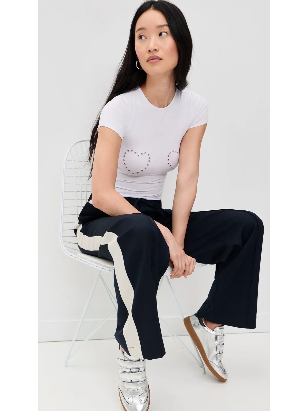 Miaou ミニハートTシャツ ホワイト グロメットハート - 画像5