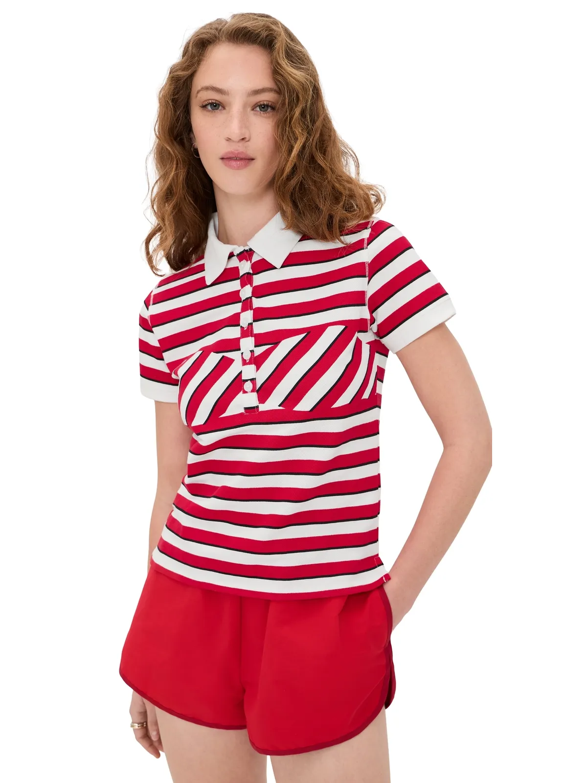 Miaou ルー ポロトップ Warped Stripe M - 画像1