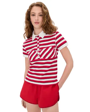 Miaou ルー ポロトップ Warped Stripe M - サムネイル1