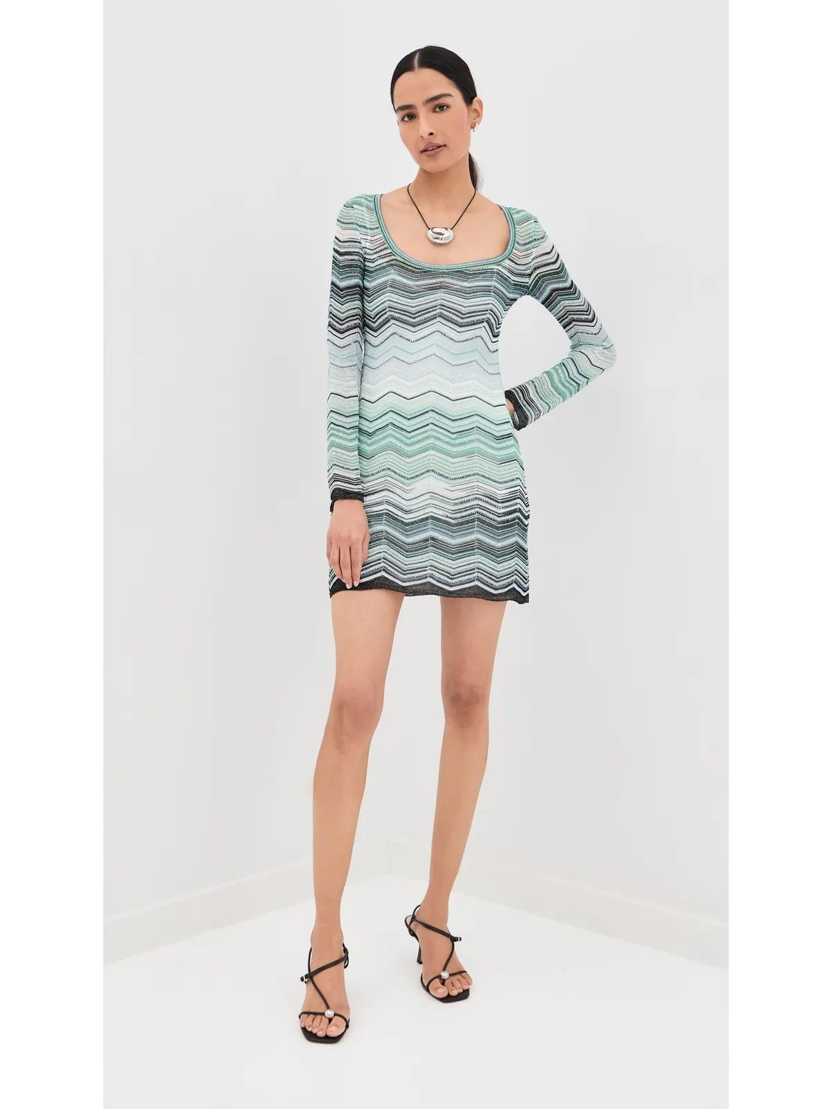 Missoni ショートスパンコールドレス ターコイズトーン - 画像5