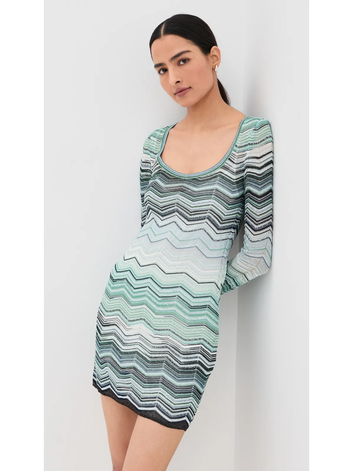 Missoni ショートスパンコールドレス ターコイズトーン - 画像2