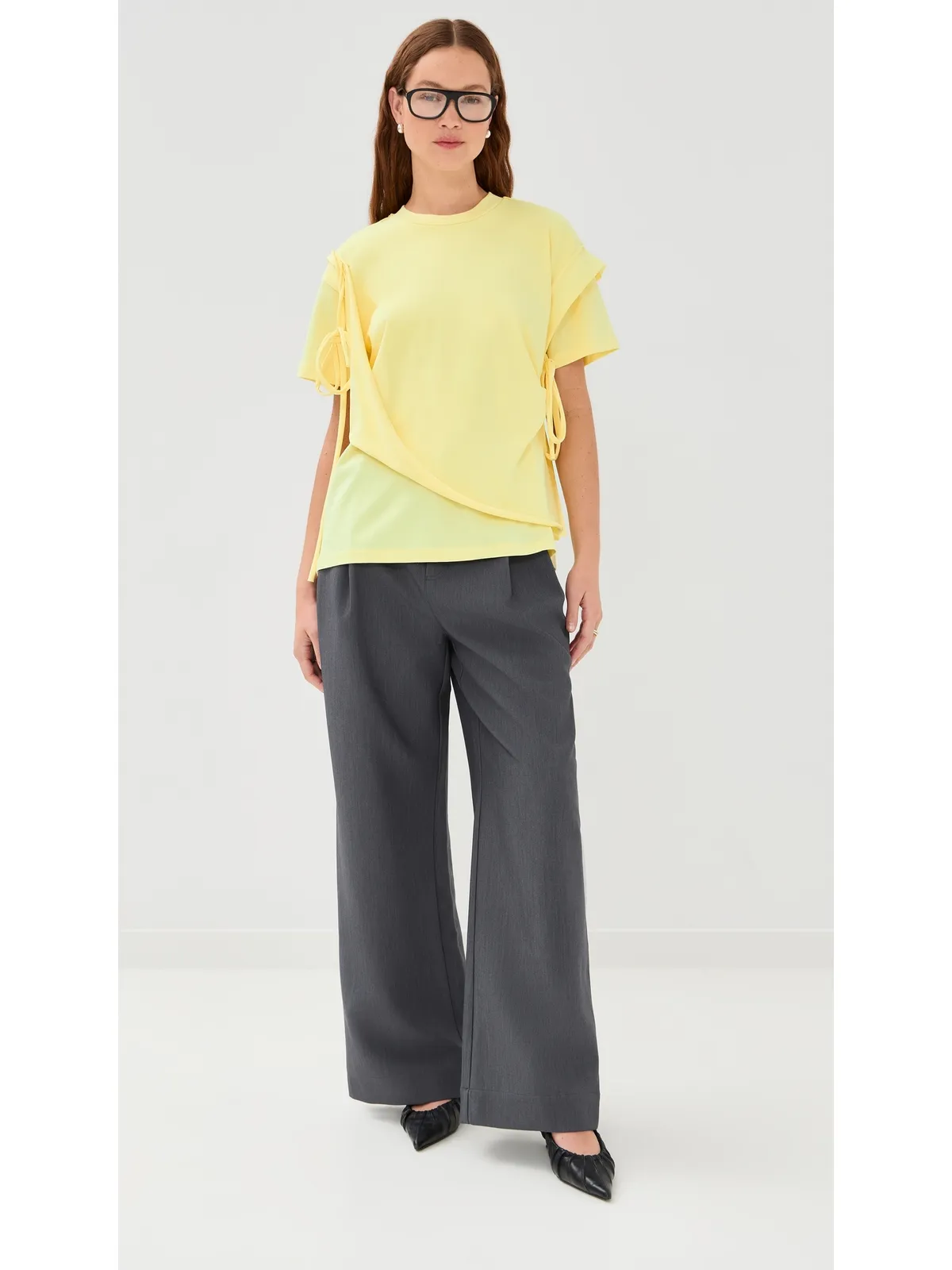 Meryll Rogge Draped T-Shirt Pale Yellow - 画像5