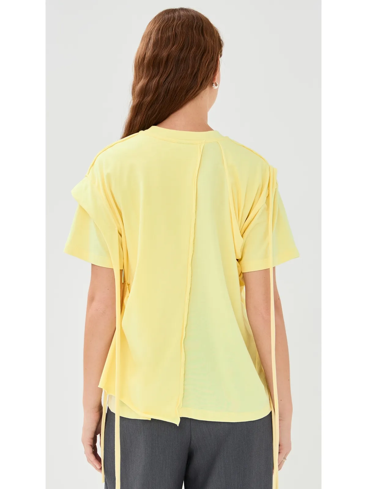 Meryll Rogge Draped T-Shirt Pale Yellow - 画像3