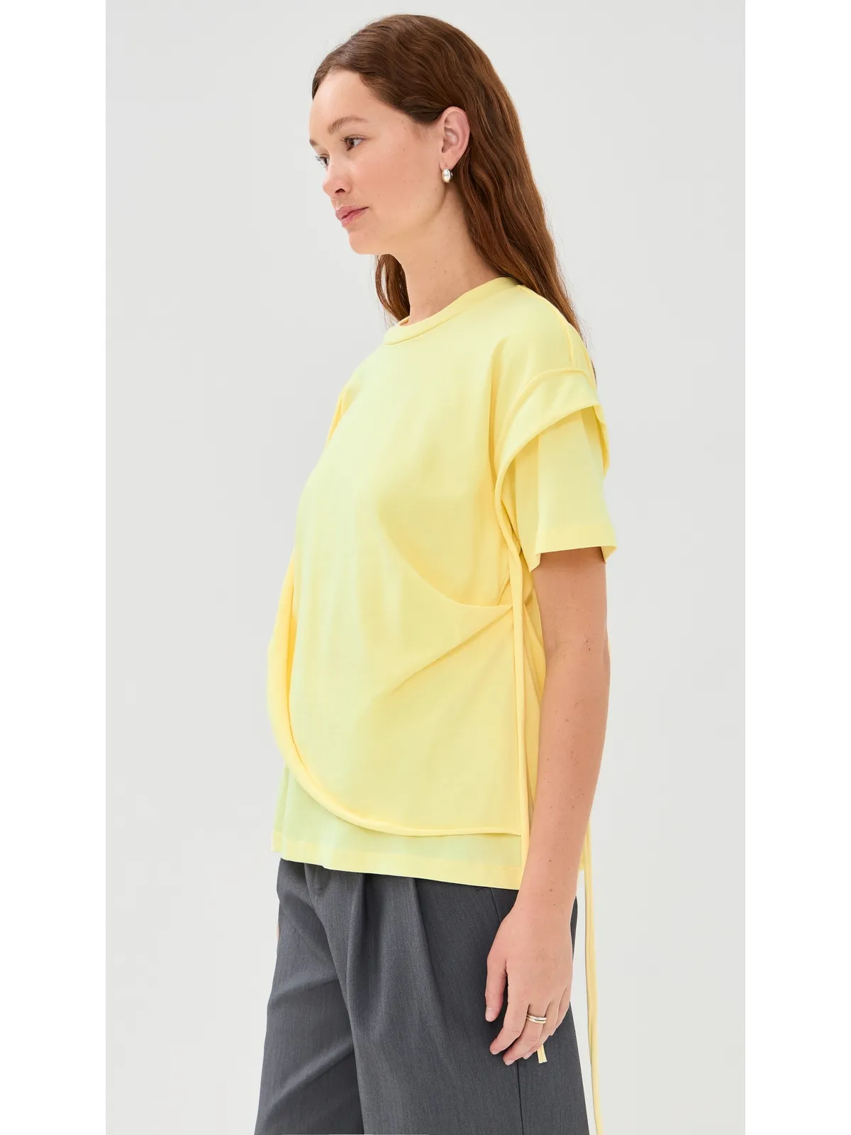 Meryll Rogge Draped T-Shirt Pale Yellow - 画像4