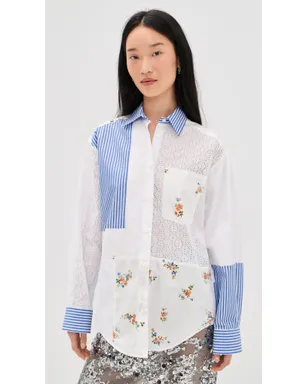 MSGM パッチワーク ボタンダウンシャツ - サムネイル2